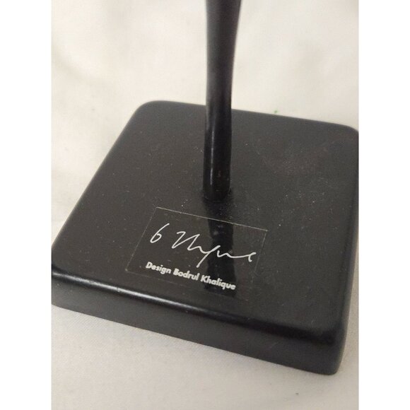 13" Pair Vintage Bodrul Khalique Ballet Dancing Woman Bronze Sculptures Black - Picture 6 of 7